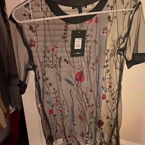 Festival look embroidered mesh dress - Picture 2 of 2